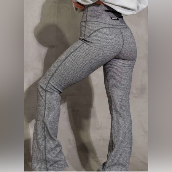 ECHT Pants - ECHT Grey High Waisted Flare Pants